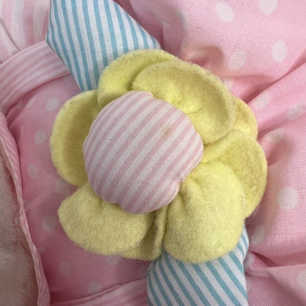 Vintage TB Trading Bear Plush‎ Bow Pastel Toy Stuffed Animal Pink Dot Stripe
